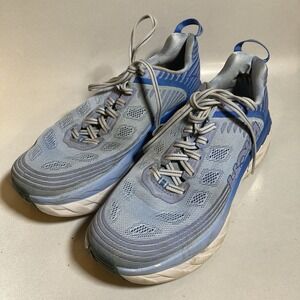 HOKA ONE ONE Bondi 6 Shoes Womens Size 10 Blue Running Mesh Road Sneakers
